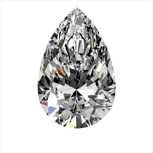 0.46 carat G-VVS2 Natūralus Pear Deimantas (1)
