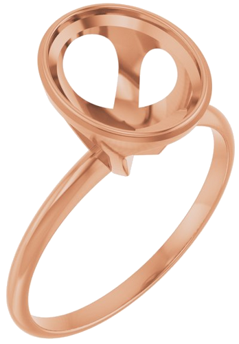 14K Rose 10x8 mm Oval Solitaire Engagement Ring (1)