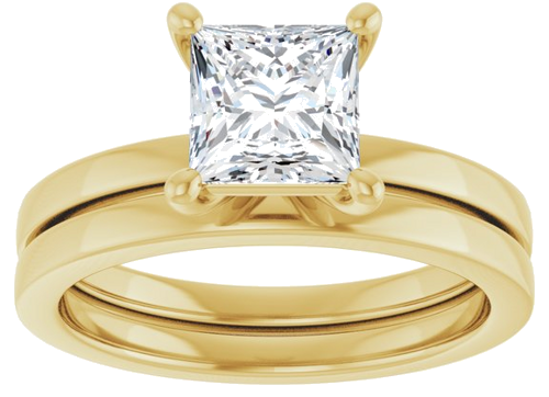 Sužadėtuvių Žiedas „Solitaire“ 14k yellow gold Square 6mm (8)