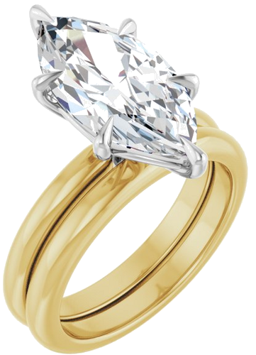 Sužadėtuvių Žiedas „Solitaire“ 14k yellow/white gold Marquise 16mm x 8mm (6)