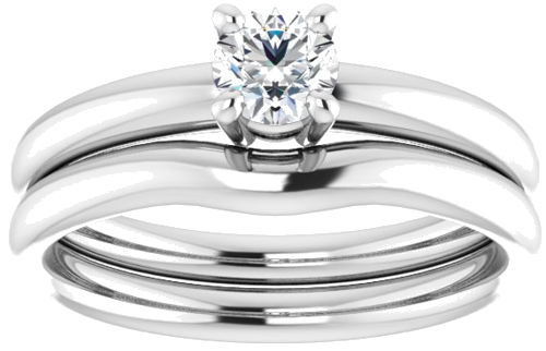 10K White 4.4 mm Round Engagement Ring Mounting (8)