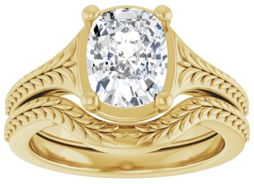 Sužadėtuvių Žiedas „Solitaire“ 14k yellow gold Elongated Cushion 8.6mm x 6.6mm (8)