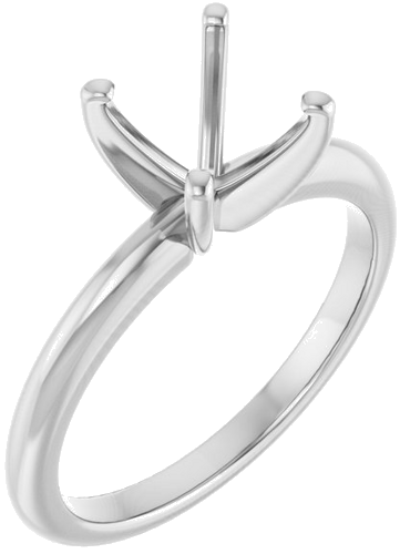 Sužadėtuvių Žiedas „Solitaire“ 585 Baltojo Aukso Cushion 7mm (1)