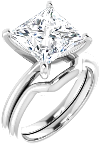 Sužadėtuvių Žiedas „Solitaire“ 14k white gold Square 9mm (6)