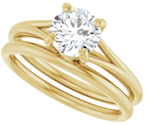 Sužadėtuvių Žiedas „Solitaire“ 14k yellow gold Round 6.5mm (10)