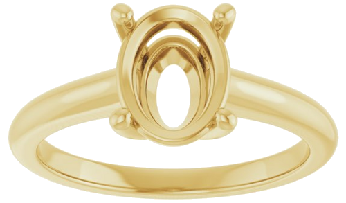 14K Yellow 9x7 mm Oval Solitaire Engagement Ring Mounting (3)