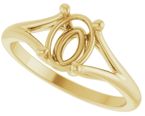 Sužadėtuvių Žiedas „Solitaire Split-Shank“ 14k yellow gold Oval 8mm x 6mm (5)