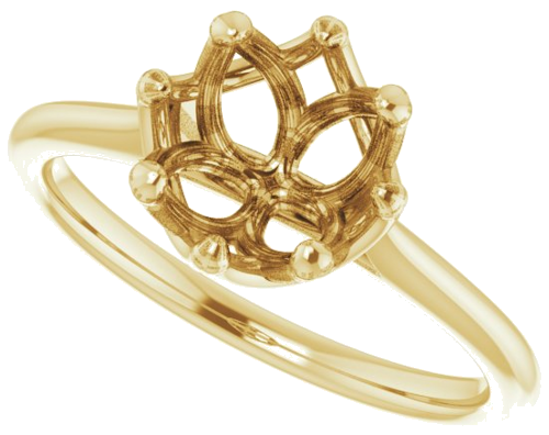 Sužadėtuvių Žiedas „Solitaire“ 585 Geltonojo Aukso Round 7.4mm (5)