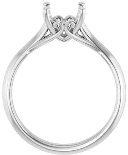 14K White  7 mm Cushion Solitaire Engagement Ring Mounting (2)