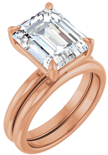 Sužadėtuvių Žiedas „Claw-Prong“ 14k rose gold Emerald 11mm x 9mm (6)