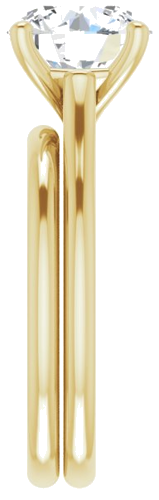Sužadėtuvių Žiedas „Accented“ 18k yellow gold Round 8.8mm (9)
