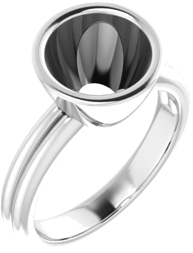 Sužadėtuvių Žiedas „Bezel-Set Solitaire“ 14k white gold Round 8.8mm (1)