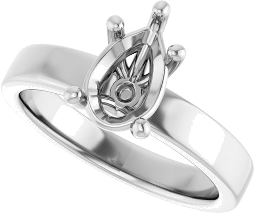 Sužadėtuvių Žiedas „Solitaire“ 925 Sidabro Pear 9mm x 6mm (5)
