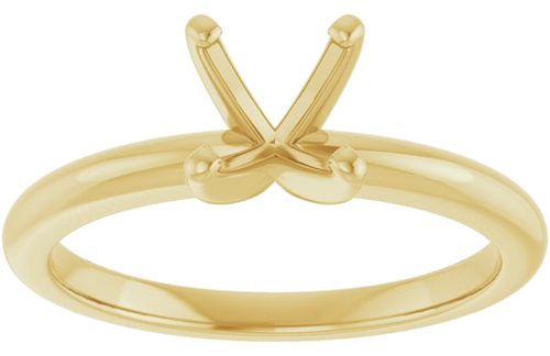10K Yellow  6.5 mm Round Solitaire Engagement Ring Mounting (3)