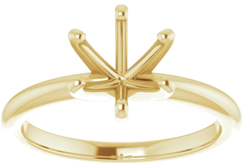 14K Yellow  7.4 mm Round Solitaire Engagement Ring Mounting (3)