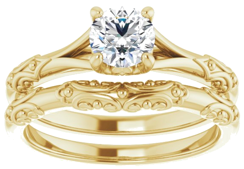 14K Yellow 5.2 mm Round Solitaire Engagement Ring Mounting (8)