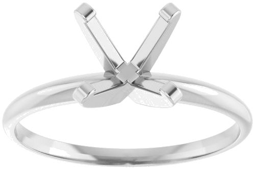 14K White 7.6 mm Round Ultra-Lightweight Solitaire Engagement Ring Mounting (3)