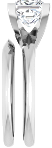 Sužadėtuvių Žiedas „Knife-Edge“ 14k white gold Square 7mm (9)