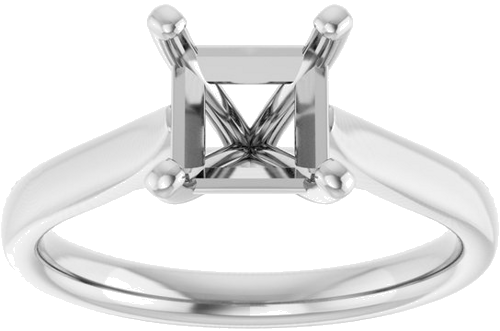 Sužadėtuvių Žiedas 10k white gold Square 6mm (3)