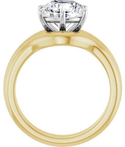 Sužadėtuvių Žiedas 14k yellow/white gold Round 8.8mm (7)