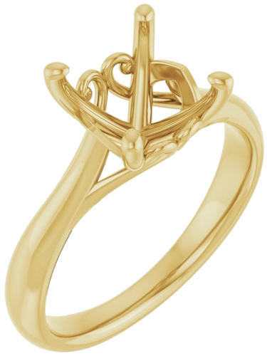 Sužadėtuvių Žiedas „Solitaire“ 14k yellow gold Cushion 8mm (1)