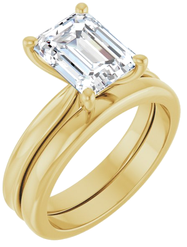 Sužadėtuvių Žiedas 14k yellow gold Emerald 9mm x 7mm (6)