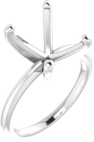 14K White  14x10 mm Oval Solitaire Engagement Ring Mounting (1)