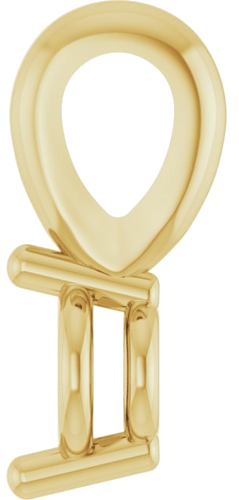 14K Yellow 3 mm Round 2-Prong Basket Pendant Mounting (3)