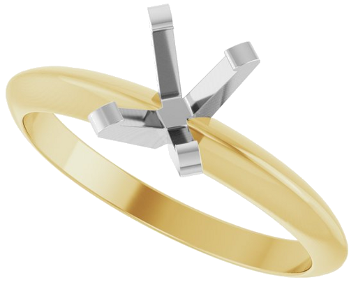 Sužadėtuvių Žiedas „Solitaire“ 14k yellow/white gold Oval 7mm x 5mm (5)