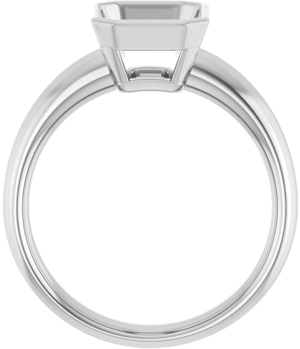 Sužadėtuvių Žiedas „Bezel-Set Solitaire“ 585 Baltojo Aukso Emerald 9mm x 7mm (2)