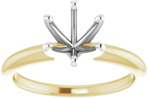 Sužadėtuvių Žiedas „Solitaire“ 14k yellow/white gold Round 7.3mm x 7.7mm (3)