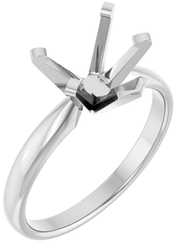 Sužadėtuvių Žiedas „Solitaire“ 14k white gold Heart 8mm (1)