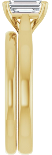 Sužadėtuvių Žiedas „Solitaire“ 585 Geltonojo Aukso Emerald 7mm x 5mm (9)