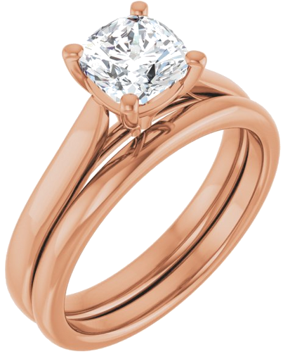 Sužadėtuvių Žiedas „Solitaire“ 585 Rožinis Aukso Cushion 6mm (6)