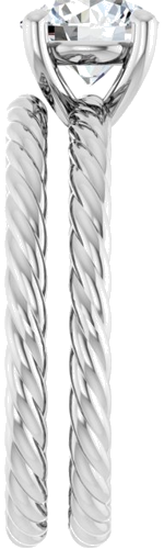 Sužadėtuvių Žiedas „Solitaire“ 585 Baltojo Aukso Round 6.5mm (9)