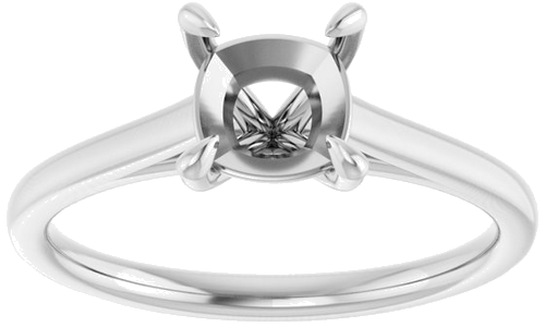 Sužadėtuvių Žiedas „Claw-Prong Solitaire“ 14k white gold Cushion 6mm (3)