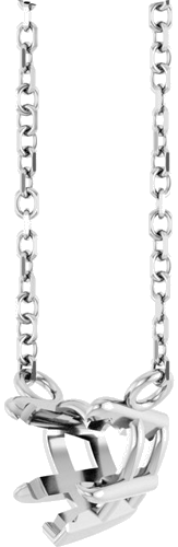 14K White 5.5 mm Heart Solitaire 18  Necklace (2)