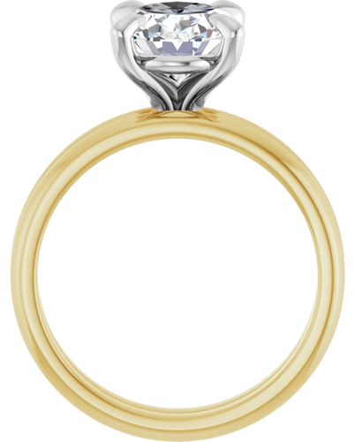 Sužadėtuvių Žiedas „Solitaire“ 18k yellow/white gold Oval 10mm x 8mm (7)