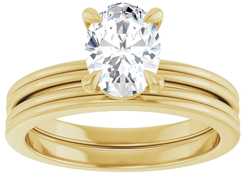 Sužadėtuvių Žiedas „Claw-Prong Solitaire“ 14k yellow gold Oval 8mm x 6mm (8)