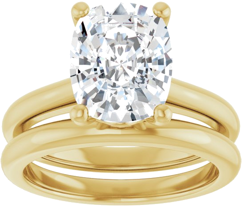 Sužadėtuvių Žiedas 14k yellow gold Elongated Cushion 10mm x 8mm (8)