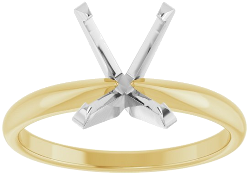 14K Yellow White 10 x 8 mm Oval Solitaire Engagement Ring Mounting (3)