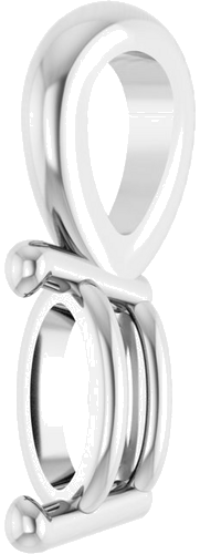 Pakabukas „Oval 2-Prong Solitaire“ 14k white gold Oval 5mm x 3mm (2)