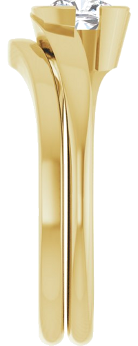 Sužadėtuvių Žiedas „Half-Bezel Solitaire“ 10k yellow gold Cushion 5.5mm (9)
