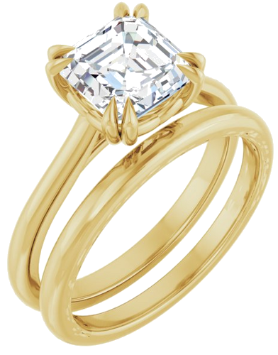 Sužadėtuvių Žiedas „Solitaire“ 585 Geltonojo Aukso Asscher 7mm (6)