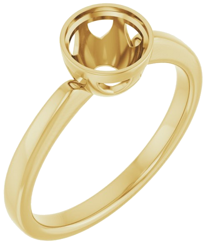 14K Yellow 6.5 mm Round Engagement Ring Mounting (1)