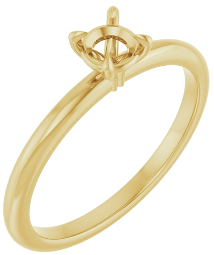 10K Yellow 4.4 mm Round Solitaire Engagement Ring Mounting (1)