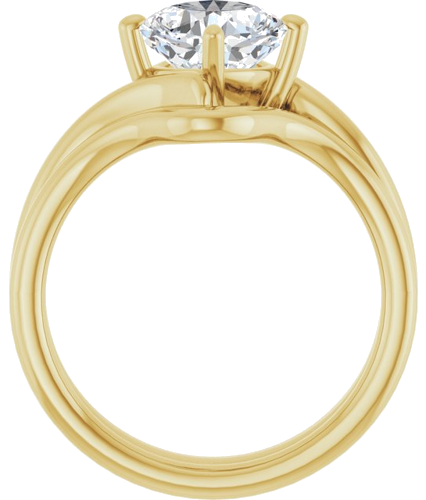 14K Yellow  7 mm Cushion Solitaire Engagement Ring Mounting (7)