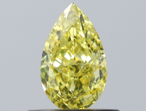 0.57 carat Fancy Intense Yellow-SI1 Natūralus Pear Deimantas (1)