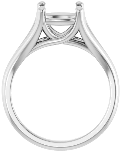Sužadėtuvių Žiedas „Solitaire“ 14k white gold Cushion 8mm (2)