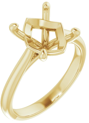 14K Yellow 11x9 mm Oval Solitaire Engagement Ring Mounting (1)